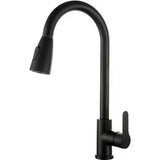 Kitchen Pull Out Faucet Retractable 360 Rotary Kitchen Faucet - Black - View 1