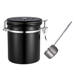 Airtight Stainless Steel Coffee Bean Canister Food Storage Tank with Spoon - View 1