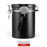 Airtight Stainless Steel Coffee Bean Canister Food Storage Tank with Spoon - View 3