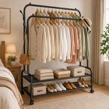 Myndos Multi-Functional Clothing & Shoe Stand with Wheels - View 2