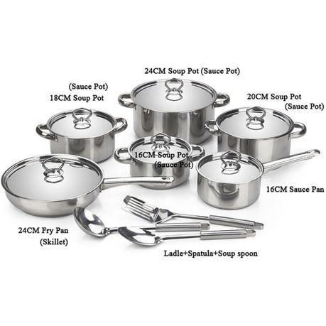 Magnet Trading 15-Piece Stainless Steel Pot Cookware Set - View 2