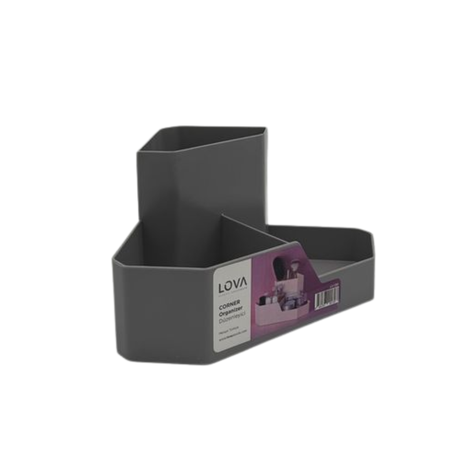 Gray Plastic Corner Organizer Caddy - Space-Saving Storage Solution - View 1