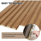 18Pc Wood Wall Slat Panels 3D Fluted Wall Ceiling Decor Soundproof Panels - View 2