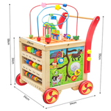Kids Wooden Educational Activity Walker Stroller Toy - View 5