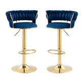 Set of 2 Velvet Swivel Luxury Bar Stools - HZ882 - View 5